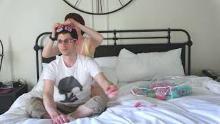 I put my husband's hair in pink rollers!