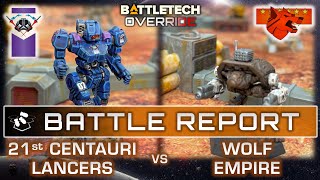 BATTLETECH 21st Centauri Lancers vs Wolf Empire | Override Battle Report | ilClan Era