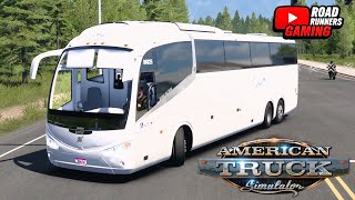 American Truck Simulator | Greyhound Irizar i6 Volvo Bus job | Drunk Bikers Traffic | Logitech g29