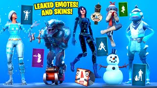 Leaked Christmas Skins & Emotes! [Leapin' , Ring It On, Frozen Fishstick, Minty E.L.F]