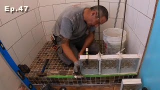 Ep. 47 MY FIRST GLASS BLOCK WALL Building a B&B in Bocas del Toro