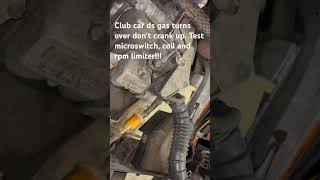 Club car ds gas turns over don’t crank up#clubcar #troubleshooting #golfshorts #golfcart #dontrun