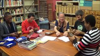 Andrew Tracey kalimba lesson at ILAM, Grahamstown, South Africa