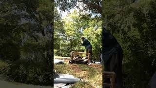 Chopping a couch up