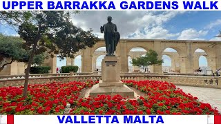 UPPER BARRAKKA GARDENS IN VALLETTA MALTA WALK VIDEO - THINGS TO DO IN VALLETTA MALTA