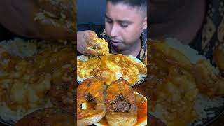 Extra gravy with rice & mutton fatt eating challenge #shorts