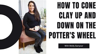 How to Cone clay Up and Down on the Potter's Wheel with Molly Sanyour aka, coning up and down!