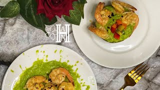 سلطة الأفوكادو بالجمبري مقبلات شهية وراقية وكمان صحية 🦐🥑