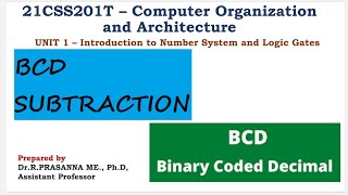 BCD Subtraction - Binary Coded Decimal