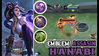 HANABI EMBLEM ASSASIN BEST GAMEPLAY - BUILD AND EMBLEM SET - BUILD Top 1 Global HANABI   MLBB