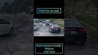 Battle between Corolla, Mehran and Yaris || wait for end ||