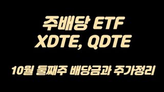 미국 주배당ETF XDTE, QDTE 10월 둘째주 배당금/배당일과 주가정리