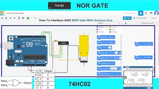 NOR GATE WITH ARDUINO IN TINKERCAD  |  IC-74HC02