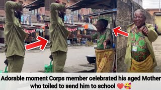 Heartwarming as NYSC Corper celebrated his Mother who toiled to send him to school 🥰♥️