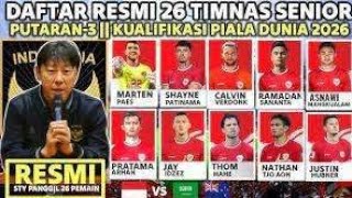 🔥🔥Resmi!🔥🔥 Daftar 26 Pemain Timnas Indonesia yang Dipanggil STY di Kualifikasi Piala Dunia 2026 🇮🇩🇮🇩