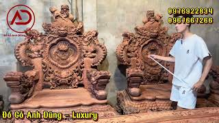 ✅Cực Khủng Bộ Bàn Ghế Rồng Đỉnh🐉 Gỗ Hương Lào 12 Món   Đồ Gỗ Anh Dũng   Luxury