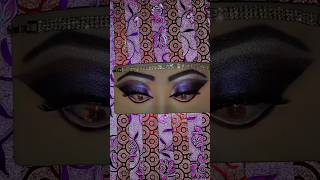 purple smokey 💜 eyes makeup #purplesmokeyeye #purpleglittereyes #viralmakeupshorts