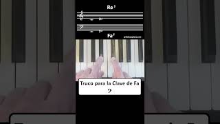 Truco para la Clave de Fa  #pianoparaprincipiantes #leccionesdepiano #pentagrama #clavedefa