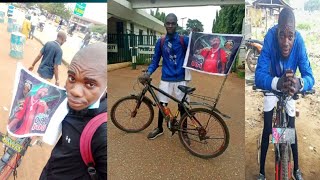 Davido Fan From Benue State Riding Bicycle To Meet His Idol In Lagos