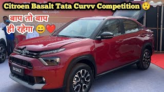 Features भी मिलेंगे और माहौल भी New Citroen BASALT - Coupe SUV😲 Tata Curvv का सबसे बड़ा Competition 😥