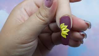 Autumnal Sunflower Nail Art Design | 3D Acrylic Flower