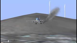 FSX b757-200 emergency landing LPMA RNW 23 (Madeira) Fire in the engine 1