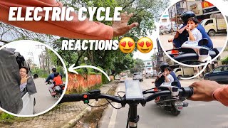 Amazing reactions on my new electric bike😍😍 | Cycle Vlog | Bhandari G