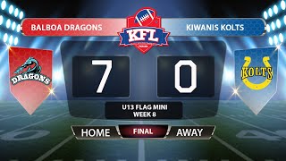 KFL U13 Mini Flag - Balboa Dragons vs Kiwanis Kolts