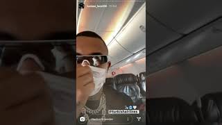 Luciano flexxt im Flugzeug (Instagram Story von Luciano 23.07.2020)