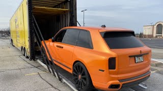 Car Hauling Expansive cars in Enclosed six cars trailer.