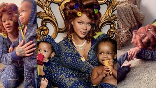 Rihanna Struggles Getting Her Kids To 'Stay' For Savage Photoshoot