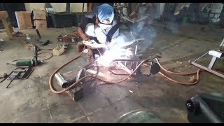 (Finishing) proses las dan pengecatan frame bebek modif KX