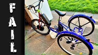 Voilamart 1500w Electric Tricycle Conversion // Unboxing - Installation Ending In A FAIL !!