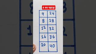 4 ka table with easy trick | Table of 4 || 4 ka pahada #explain4u #table#maths #shorts