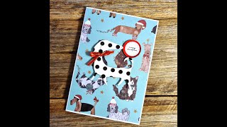 CARDMAKING Spotty Dog Christmas handmade card