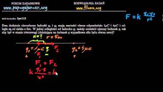 fpe113 - Ładunki - punkt równowagi - Zadanie z fizyki - filoma.org
