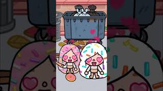 Donut hair sisters 🍩😭💖 | Toca boca story #shorts