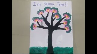 Spring Tree Drawing | Without Paintbrush | Empower with bright Colours | Reeha Bangi