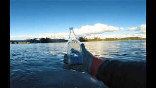 SHORT; A cold ‘arvo in the water looking for old bottles off Old Parkes Cottages Woy Woy