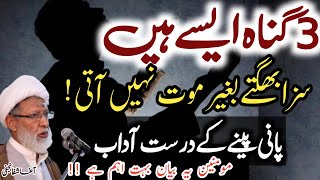 3 Gunah jin ki Zaror Saza duniya me milti hai| Pani Peene ka Darust tarika| Maulana Shifa Najafi