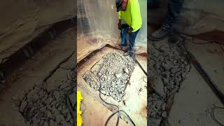 Jackhammering a Concrete Slab inside a Home