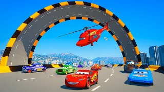 Challenge Pixar Cars Crazy Track - McQueen & Friends The King Tow Truck Mater Chick Hicks Doc Hudson