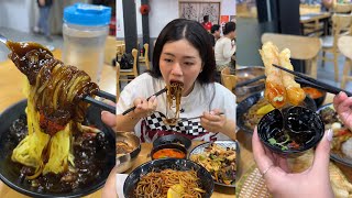 VI MAY MUKBANG MÌ TƯƠNG ĐEN, CƠM HẢI SẢN, MÌ LẠNH,… #vimaay #korea