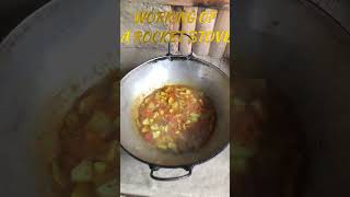 ROCKET STOVE WORKING || HEATING WATER #permaculture #sustainability #ytshorts #farming #fyp #viral