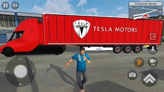 DOWNLOAD BUSSID TRUCK TESLA RED # Android Gameplay