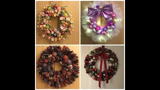 Scrap fabric Christmas wreath