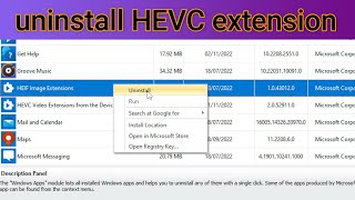 How to uninstall HEVC extension | HEVC video extensions uninstallation