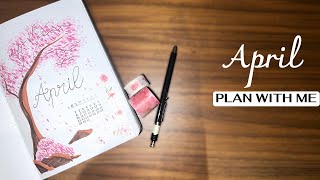 PLAN WITH ME - April 2024 Bullet Journal - Cherry Blossom theme | ArtStudentLife