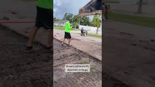 😂😂 old man harassing construction workers gets #instantkarma #oldman