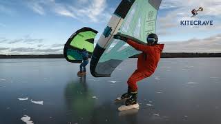 Kiteing on iceskates around Wingers